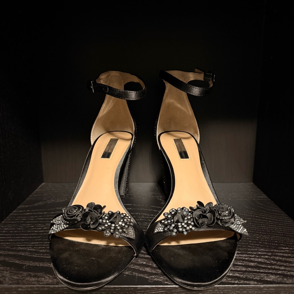 I.N.C. International Concepts Kacee 2 Black Open Toe Block Heel - Women’s 10W